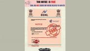 BSNL Sim Cards To Be Blocked Within 24 Hours As TRAI Suspends Customer KYC? PIB Fact Check Debunks Fake Notice Going Viral