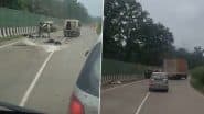 Seoni Accident Caught on Camera: 2 Dead, 8 Others Injured After Drunk Truck Driver Rams Taxi on NH-44; Disturbing Video Surfaces