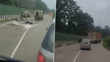 Seoni Accident Caught on Camera: 2 Dead, 8 Others Injured After Drunk Truck Driver Rams Taxi on NH-44; Disturbing Video Surfaces