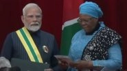 PM Narendra Modi Conferred With Namibia&rsquo;s Highest Civilian Award, &lsquo;Order of the Most Ancient Welwitschia Mirabilis&rsquo;, by President Netumbo Nandi-Ndaitwah (Watch Video)