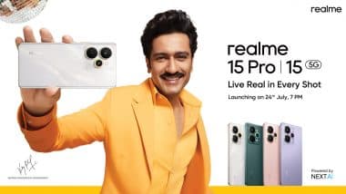 Realme 15 5G and Realme 15 Pro 5G Launch in India on July 24, Company Teases ‘Industry’s First AI Edit Genie’ With Voice Prompt Feature; Check Expected Price (Watch Video)