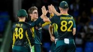 WI vs AUS 5th T20I 2025: Ben Dwarshuis&rsquo; Three-Wicket Haul Helps Australia Seal Clean Sweep Over West Indies in T20I Series