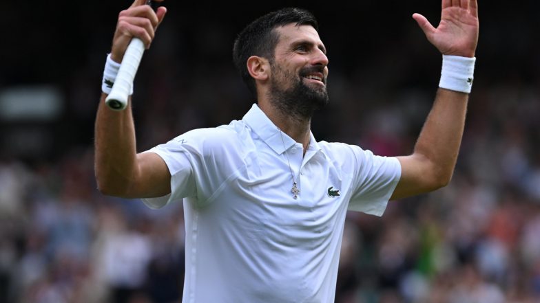 Novak Djokovic Cruises to Fourth Round of Wimbledon 2025; Registers 100th Win Overall in Competition (Watch Video)