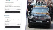 &lsquo;Dear Modiji, Kindly Pay the Challan on Time&rsquo;: Citizen Flags Pending Fines on SUV Used for PM Narendra Modi&rsquo;s Convoy, Post Goes Viral (See Pics)