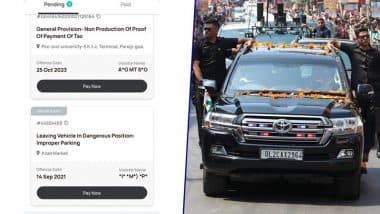 ‘Dear Modiji, Kindly Pay the Challan on Time’: Citizen Flags Pending Fines on SUV Used for PM Narendra Modi’s Convoy, Post Goes Viral (See Pics)