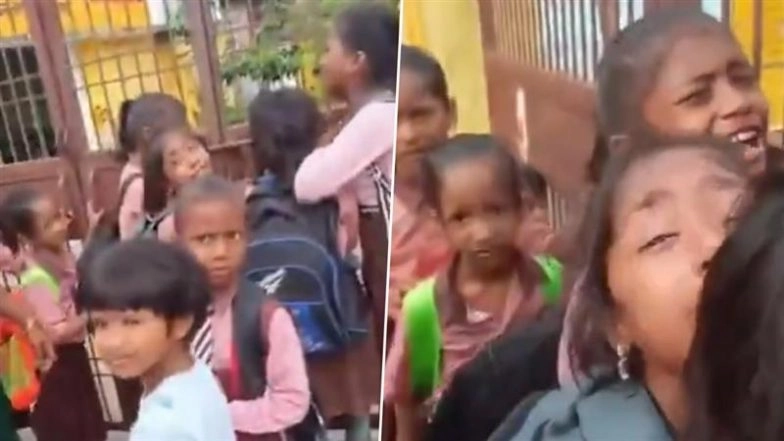 ‘Please Gate Khol Dijiye’: Maharajganj School Principal Kusumlata Pandey Suspended for Forcing Kids to Cry on Camera; Video Goes Viral