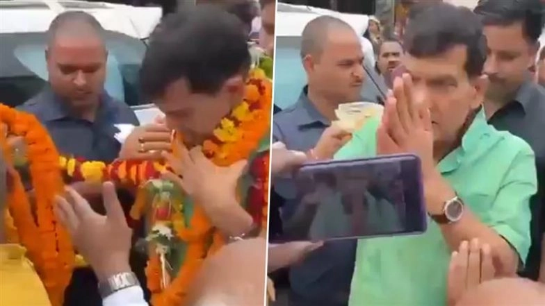 ‘Jai Shri Ram!’: UP Energy Minister AK Sharma Chants Religious Slogan As People Complain About Power Cuts, Later Suspends Technician Amid Backlash Over Viral Video