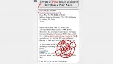 Fake e-PAN Download Email Alert: PIB Warns Against Phishing Scam