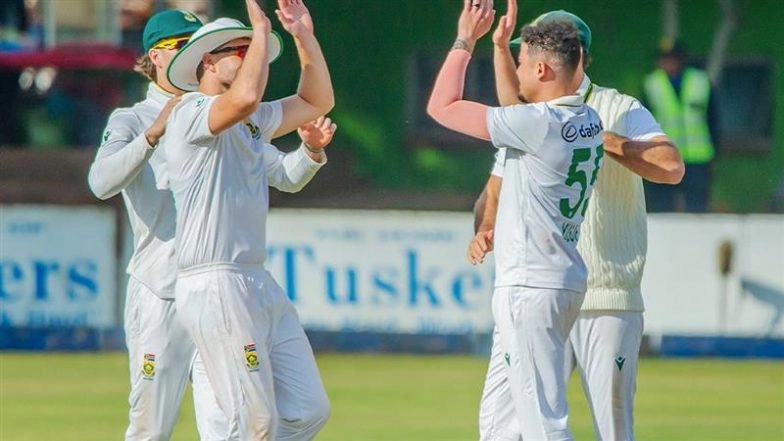How To Watch ZIM vs SA 1st Test 2025 Day 4 Free Live Streaming Online? Get Free Telecast Details of Zimbabwe vs South Africa Cricket Match on TV