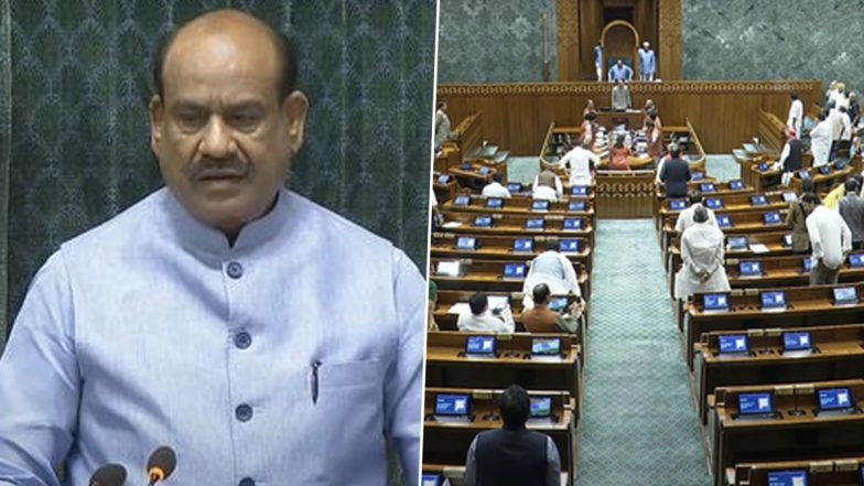 Parliament Monsoon Session 2025: Lok Sabha Adjourned Till 2 PM Amid Opposition Protest Over Bihar SIR, Speaker Om Birla’s Appeals Go Unheeded