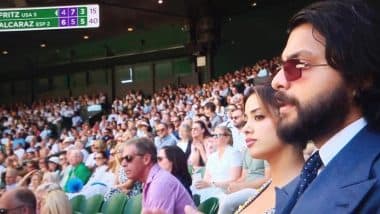 Janhvi Kapoor Attends Wimbledon 2025 Semi-Final Match With Her Rumoured Boyfriend Shikhar Pahariya (View Pics)