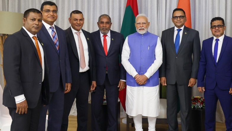PM Modi Maldives Visit: PM Narendra Modi Holds Meet With Members of Different Political Parties, Highlights Bipartisan Support for India-Maldives ‘Time-Tested’ Friendship (See Pics)