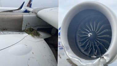 Air India Plane Faces Runway Scare: AI2744 Flight Skids off Runway at Mumbai Airport Amid Heavy Rain, No Injuries Reported (See Pics)