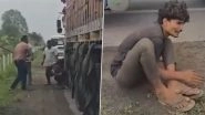 Dahod Shocker: Gujarat RTO Inspector Brutally Beats Truck Driver on Highway for Not Stopping at Checkpoint; Video Surfaces