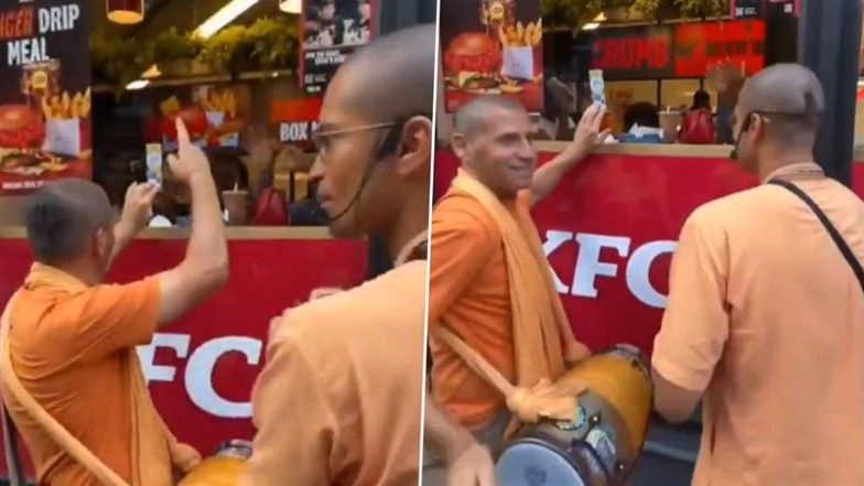 London: ISKCON Devotees Chant ‘Hare Krishna’ Outside KFC After Man Eats Chicken Inside Vegetarian Temple Restaurant, Video Goes Viral