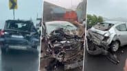 Mumbai-Pune Expressway Accident: Major Pile-Up Near Bhor Ghat, Several Injured As 18–20 Vehicles Crash; Traffic Crawls for 5 km (Watch Videos)