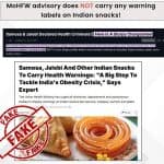 Will Samosa and Jalebi Display Cigarette-Style Health Warnings? PIB Fact Check Debunks Fake News, Says Health Ministry’s Advisory Doesn’t Mention Warning Labels on Indian Food Products