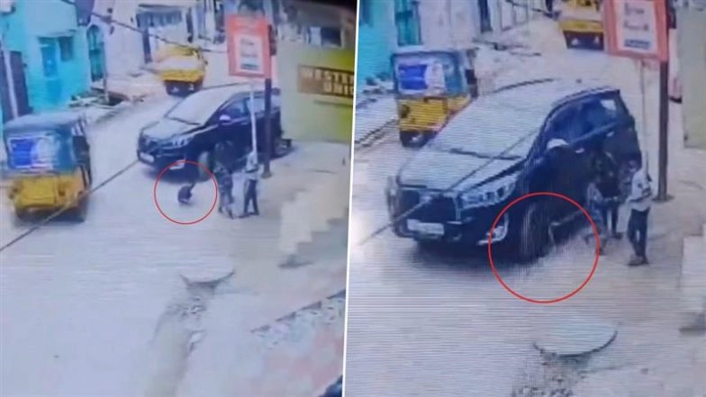 Nizamabad Hit and Run: 4-Year-Old Child Dies After Being Run Over by SUV While Playing on Road in Telangana; Disturbing CCTV Video Surfaces