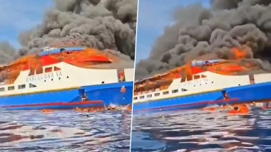 Indonesia Ferry Fire: 568 People Survived After Indonesian Passenger Ferry Caught Fire at Sea, Killing 3 (Watch Videos)