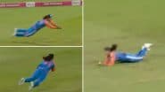 Radha Yadav Takes Stunning Diving Catch To Dismiss Amy Jones During IND-W vs ENG-W 5th T20I 2025 (Watch Video)