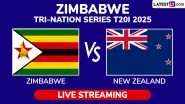Zimbabwe vs New Zealand Free Live Streaming Online Tri-Nation Series T20I 2025 Match 6: How To Watch ZIM vs NZ Cricket Match Live Telecast on TV in India?