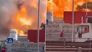 Gas Station Explosion in Italy: 21 Injured in Petrol Station Explosion in Rome, Triggers Fires, Building Damage (Watch Videos)
