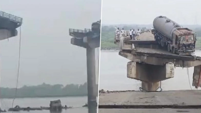 Four Vehicles Fall into River as Bridge Collapses in Vadodara; 4 Persons Rescued