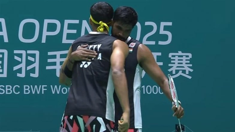 Satwiksairaj Rankireddy-Chirag Shetty Move To Quarter Final at China Open Badminton 2025, Star Indian Pair Beat Indonesia's Leo Rolly Carnando and Bagas Maulana