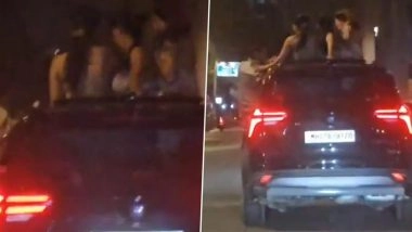 Kandivali Stunt Video: 3 Intoxicated Girls Dance Through SUV Sunroof As Man Performs Dangerous Stunts; Mumbai Traffic Police Respond to Viral Clip