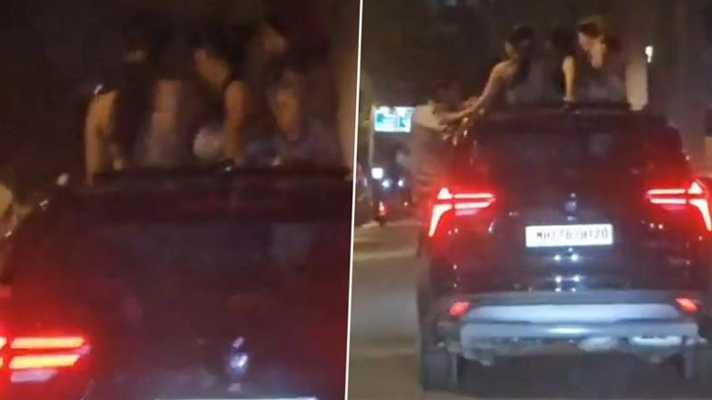 Kandivali Stunt Video: 3 Intoxicated Girls Dance Through SUV Sunroof As Man Performs Dangerous Stunts; Mumbai Traffic Police Respond to Viral Clip