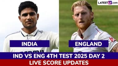 ENG 98/0 in 18.1 Overs (Trail By 260 Runs) | India vs England Live Score Updates of 4th Test 2025 Day 2: Ben Duckett Hits Half-Century