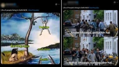 Delhi-NCR Earthquake Funny Memes Flood Social Media After 4.4-Magnitude Jolt Shakes the National Capital, Netizens Turn Tremors Into Humour!