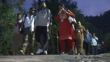 Amarnath Yatra 2025: 12th Batch of Devotees Departs for Holy Pilgrimage From Pahalgam’s Nunwan Base Camp (Watch Video)