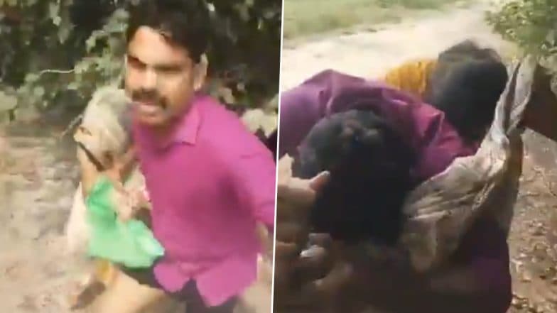 ‘Tumhare Paer Padta Hoon’: BJP Leader Rahul Balmiki Caught Partially Undressed With Married Woman at Cremation Ground in Bulandshahr, Begs Villagers for Mercy in Viral Video