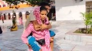 Haridwar: UP Woman Carries Disabled Husband on Shoulders to Dakshineshwar Mahadev Temple for Sawan Jalabhishek, Heartwarming Video Goes Viral