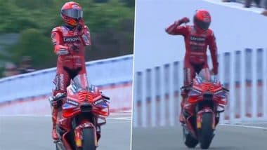 Marc Marquez Celebrates German MotoGP 2025 Win With Rayyan Arkan Dikha's Viral 'Aura Farming' Dance While Riding Bike (Watch Video)