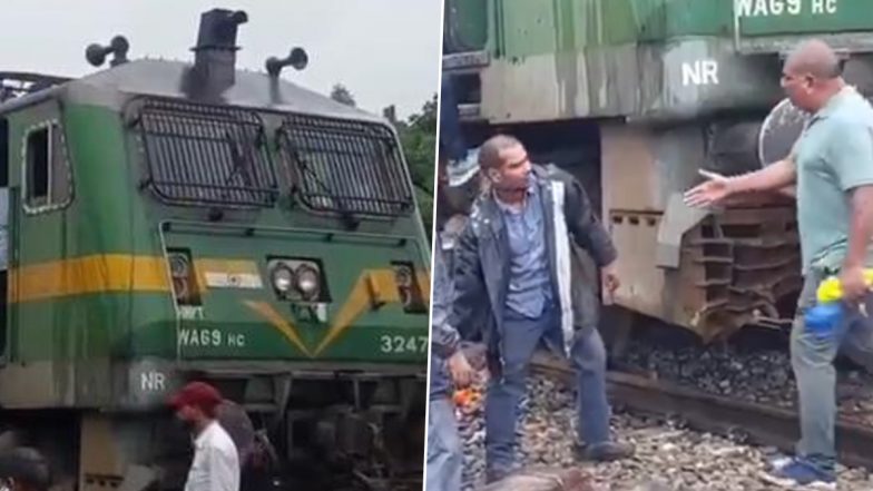 Lakhanpur Train Derailment: Goods Train Derails Due to Flooding on Railway Track in Jammu and Kashmir&rsquo;s Kathua; No Loss of Life Reported (Watch Videos)