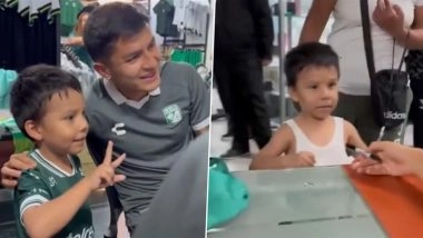 Leon Defender Ivan Moreno Wins Hearts by Gifting Jersey to Little Boy Who Came for Autograph On His Shirt; Kid's Adorable Smile At the End Melts the Internet! (Watch Video)