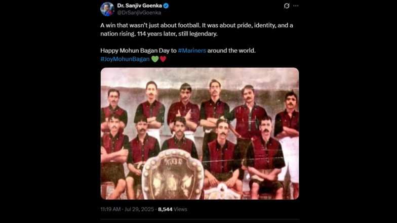 MBSG Co-Owner Sanjiv Goenka Wishes Fans on 'Mohun Bagan Day' as Mariners Celebrate Iconic 1911 IFA Shield Victory (See Post)
