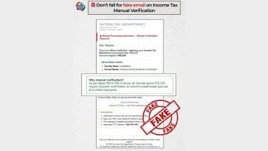 Is the Income Tax Department Asking for Manual Verification From Recipients Seeking Refunds? PIB Fact Check Debunks Fake Email