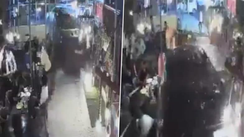Lucknow Eatery Turns Crash Site As Drunk Man Rams SUV Into Restaurant Minutes After Drinking There; Video Goes Viral