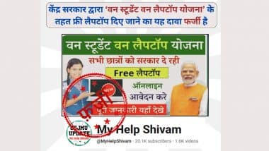 Is Narendra Modi Government Providing Free Laptops to Students Under ‘One Student One Laptop’ Scheme? PIB Fact Check Debunks Fake YouTube Video
