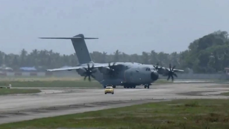 F35B Jet Stranded in Kerala: UK Engineering Team Aboard British Royal Air Force Airbus A400M Atlas Arrive at Thiruvananthapuram International Airport (Watch Video)