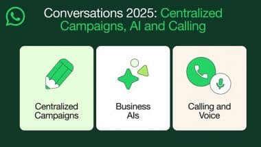 WhatsApp New Features: Meta Launches Enhanced Business AI Tools Including AI Support, Calling and Voice, Centralised Campaigns, Working on &lsquo;Channel Subscriptions&rsquo; for iOS Beta Users