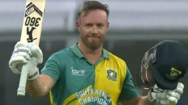 41-Year-Old AB de Villiers Smashes 41-Ball Century As South Africa Champions Defeat England Champions in WCL 2025 (Watch Video)