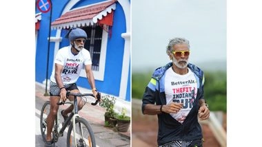 Business News | Milind Soman Concludes 5th Fit Indian Run, Covering Half Ironman Distance Daily Through Cycling and Running from Mumbai to Goa in 5 Days