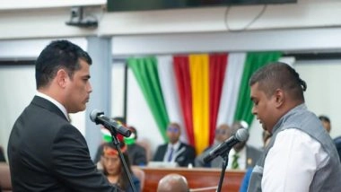 World News | Suriname's National Assembly Newly-elected Chairman Ashwin Adhin Takes Oath in Sanskrit