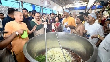 India News | Gautam Adani Visits ISKCON Kitchens in Puri, Joins Volunteers in Act of Service