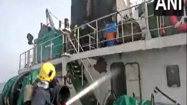 India News | Indian Navy Carries out Firefighting, Rescue Operation on Palau-flagged Tanker in Arabian Sea