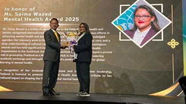 World News | WHO Regional Director Saima Wazed Conferred Mental Health Award 2025